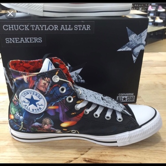 superhero high top converse